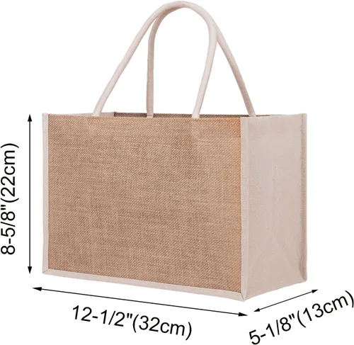Vista 4 de TopTie 12 bolsas de yute de arpillera, medianas y reutilizables, de 12.6 x 8.6 x 5.1 pulgadas, Marrón