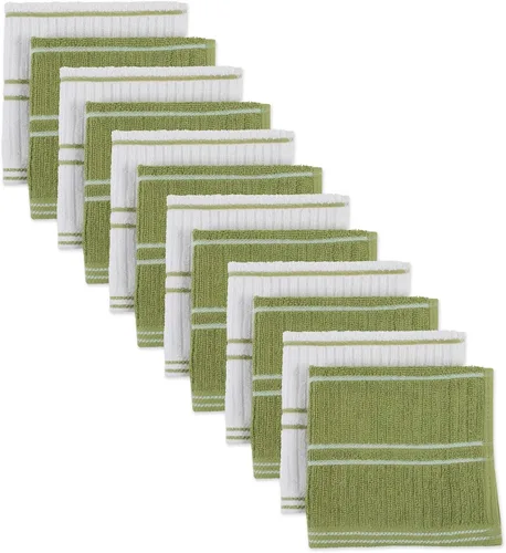 Vista 2 de DII Basic - Colección básica de rizo acanalado para cocina, azul, paños de cocina, 12 piezas