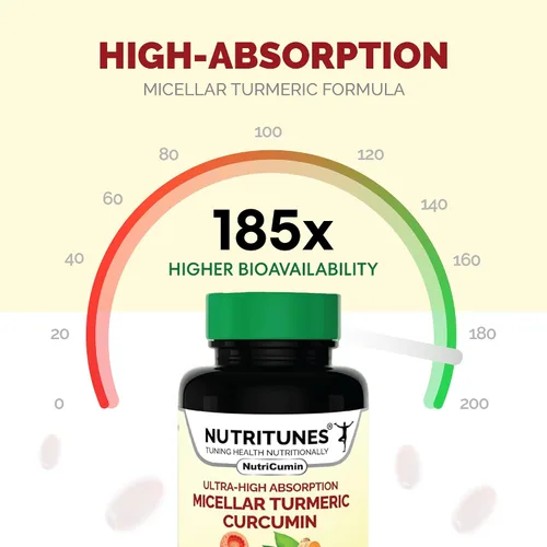 Vista 3 de NutriCumin NovaSOL Curcumina de cúrcuma 1000 mg – 185× Absorción – Apoya la comodidad y movilidad de las articulaciones – Cápsulas blandas sin OMG