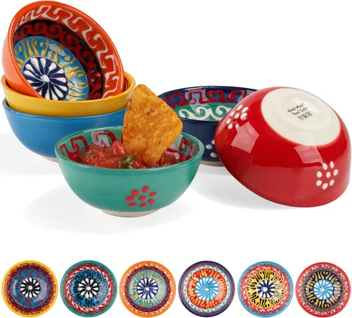 Vista 14 de BCS Juego de 6 cuencos de cerámica pequeños para inmersión, tabla de preparación de cocina y charcutería, plato de salsa de soja, platos decorativos