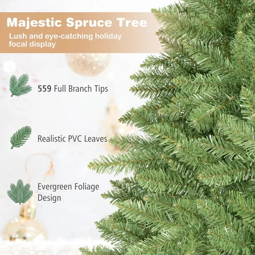 Vista 3 de GOFLAME Árbol de Navidad artificial de 4 pies con soporte de metal plegable