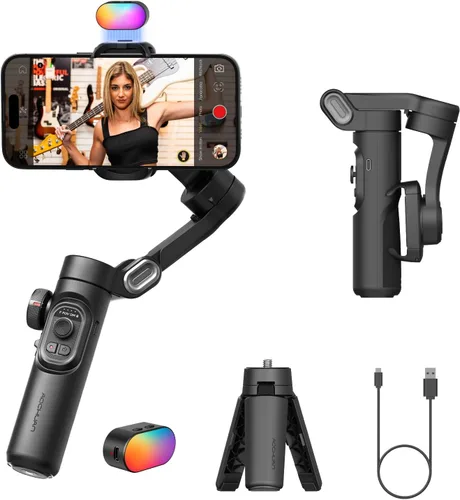 Vista 10 de AOCHUAN Smart XE 3-Axis Gimbal Stabilizer for iPhone&Android,Foldable