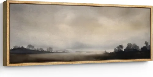 Vista 56 de SIGNFORD Lienzo enmarcado extragrande para pared, diseño de flores silvestres, paisaje, campo escénico con flores florecientes, ilustraciones