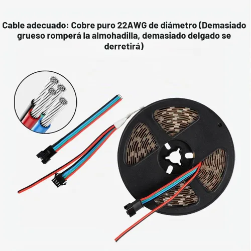 Vista 2 de WS2812B - Tira de LED de 12 V WS2815 (WS2812B actualizado) con luz direccionable individualmente, tira de LED programable con conectores JST-SM de 4