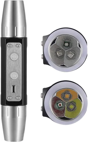 Vista 7 de eecoo Linterna LED experta de jade, linterna recargable USB, 6 fuentes de luz de doble cabeza, 6 modos de iluminación para detectar jade, joyas