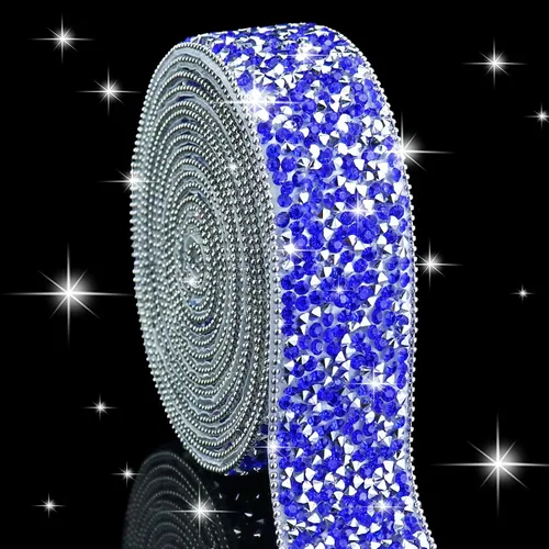 Vista 19 de Dowarm Cinta autoadhesiva de diamantes de imitación plateados, tiras brillantes para manualidades, decoración de bodas, 0.4 pulgadas de ancho