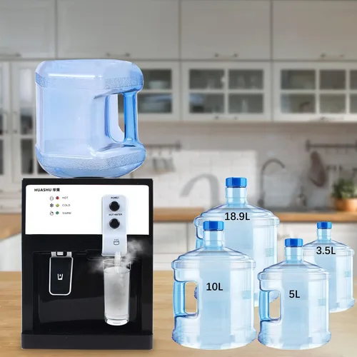 Vista 6 de Dispensador de agua de encimera de carga superior para botella de 1 a 5 galones, máquina de beber eléctrica con dispensador de agua caliente y fría