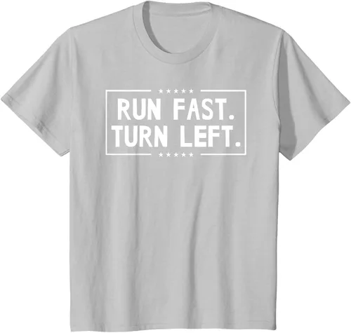 Vista 66 de Run Fast Turn Left - Camiseta para correr de pista y campo