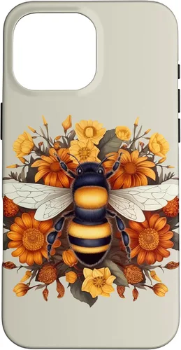 Vista 19 de iPhone 16 Boho Flower Bee Honey Beekeeper Daisy Sunflower Bee Case