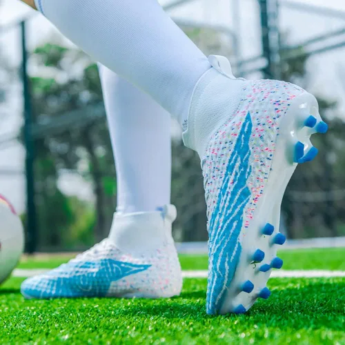 Vista 6 de ailishabroy Botas de fútbol para hombre, FGAG, zapatos de fútbol para interiores y exteriores, con picos firmes para el suelo, entrenamiento