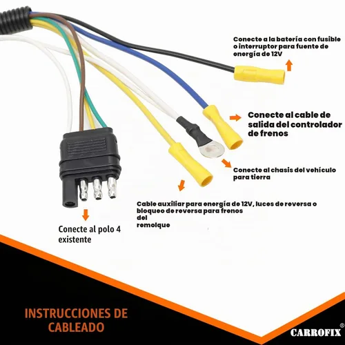Vista 4 de Kit de Conector Adaptador de Cableado de Remolque Universal de 4 Vías Planas a 7 Vías Hoja para RV y 4 Vías Planas Hembra
