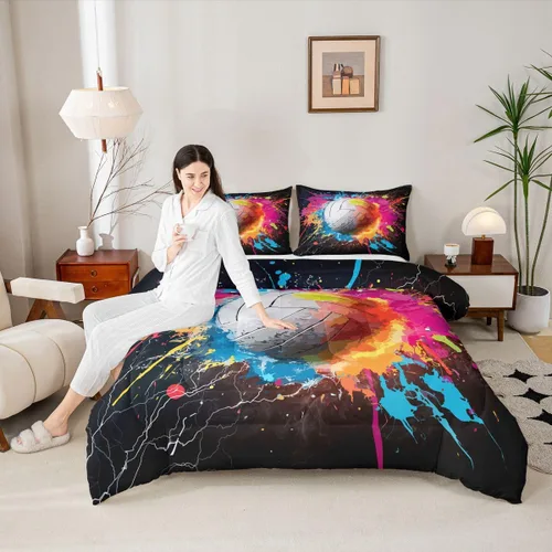 Vista 86 de Juego de ropa de cama de baloncesto para niños y adolescentes, juego de edredón deportivo para niños, tamaño matrimonial, suave, ligero, decoración