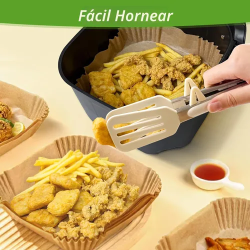 Vista 4 de 360 piezas de 16,5 cm de lado forros desechables para freidora de aire, papel de pergamino sin blanquear y resistente para freidora de aire, sin