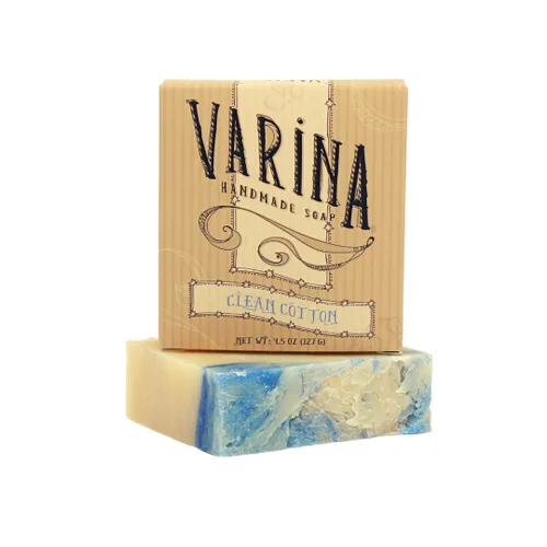 Vista 7 de Varina Jabón en barra de algodón natural limpio, limpieza suave para pieles sensibles, fresco, paquete de 3, experimenta una piel sana y brillante