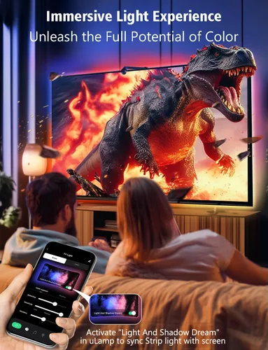 Vista 7 de echosari Sincronización de retroiluminación de TV con pantalla, luces de TV que cambian con TV para pantalla de 55 a 65 pulgadas, tira de luces