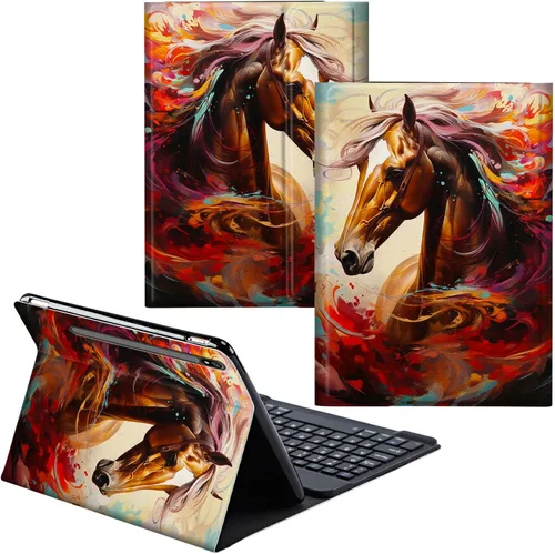 Vista 106 de Funda para Samsung Galaxy Tab S6 Lite 2022/2020 Teclado Inalámbrico Desmontable y Cubierta De Soporte De Cuero PU Funda Protectora Para Samsung