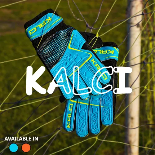 Vista 9 de Kalci Guantes de portero de fútbol para niños y jóvenes, guantes de portero para jugadores de campo para niños y niñas, en relieve, antideslizantes