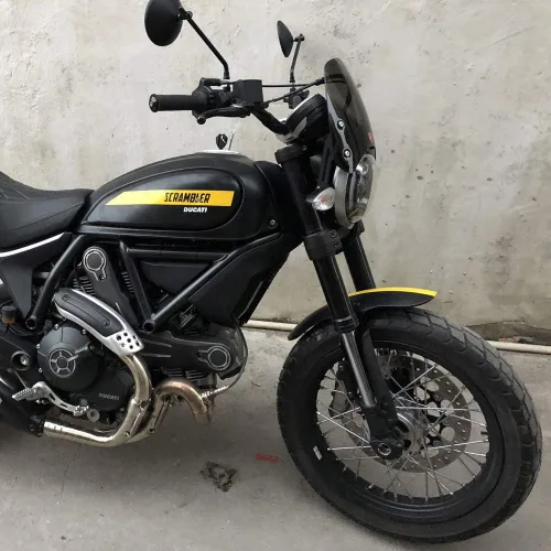 Vista 3 de Parabrisas delantero de motocicleta compatible con Ducati Scrambler 800 1100 2015-2018 (Scrambler 800)