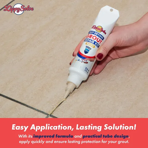 Vista 4 de ZippySolve Lechada para Azulejos, Kit de Reparación, Paquete de 2 Rellenos de Lechada, Restaura y Renueva la Línea de Juntas de Azulejos, Tubo