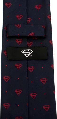 Vista 4 de Corbata Superman Shield Azul Marino y Rojo, marino