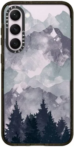 Vista 175 de CASETiFY Funda de impacto para Galaxy S22+ - Adhesivo Aries Moross, color negro transparente