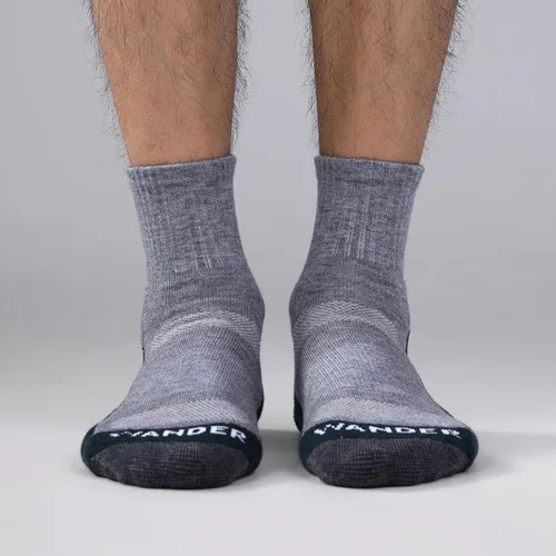 Vista 2 de WANDER Merino Wool Quarter Light Hiking Socks 3 Pairs Cushion Odor Control Dark Green* 3 Pairs