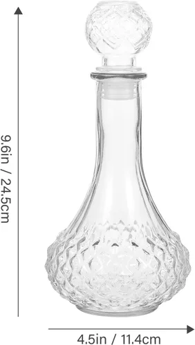 Vista 3 de BESTonZON Decantador de vino con tapón de cristal soplado a mano, jarra de vino tinto, aireador de vino tinto, botella de vino decorativa, jarra