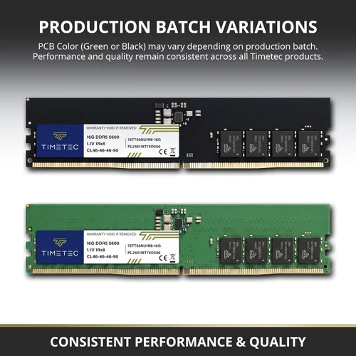 Vista 8 de Timetec 16GB DDR5 5600MHz PC5-44800 Sin búfer No ECC 1.1V CL46 1Rx8 Rango único 288 Pin UDIMM módulo de memoria RAM de escritorio de mejora
