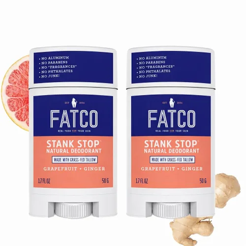 Vista 7 de FATCO Stank Stop All Desodorante natural con aceite de coco orgánico y sebo - Pomelo + jengibre (1.7 oz)