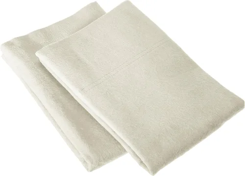 Vista 11 de Tribeca Living FL170EDPCSTCAS Fundas de almohada suaves de franela de algodón de 170-GSM, Cashmere, Estándar