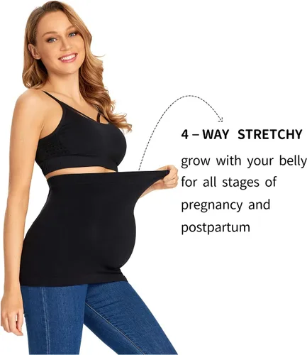 Vista 4 de Combinación de camisas de maternidad y extensores de cintura de pantalones, banda de vientre de maternidad sin costuras