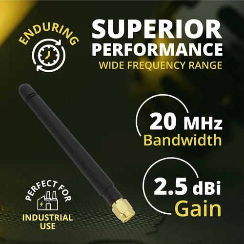 Vista 5 de Antena macho SMA - Antena omnidireccional de 850-1900 MHz, conector tipo L/recto, ganancia de 2,5 dBi, GSM CDMA WCDMA (recto - 1 unidad)