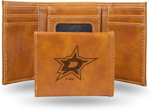 Vista 54 de NHL Rico Industries - Billetera triple grabada con láser y tres pliegues, accesorio para hombre