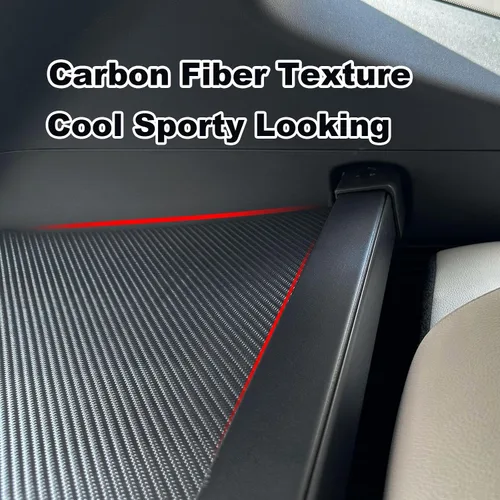 Vista 2 de Cubierta de Carga para Accesorios de Jeep Grand Cherokee 2011-2021, Protector Retráctil de Seguridad para Equipaje con Textura de Fibra de Carbono