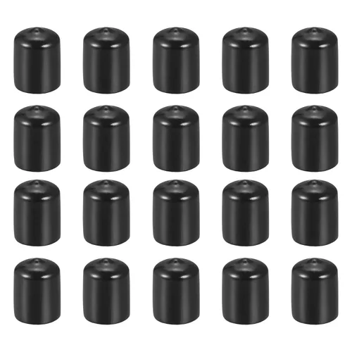 Vista 25 de DMiotech Paquete de 20 protectores de rosca de tornillo negros de identificación de 0.079 pulgadas (0.079 in), tapas de goma para pernos
