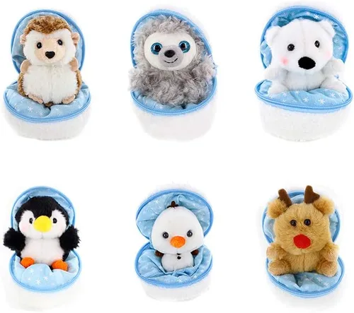 Vista 7 de Snowball - Huevo sorpresa con cremallera – 6 pulgadas – Lindo y suave surtido de juguetes de peluche para amigos, familia de todas las edades