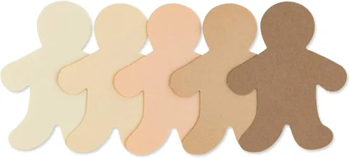 Vista 2 de Hygloss Productos Personas Recortes de papel Familia culturalmente diversa, cartulina, mini de 2", 100 ct, 2 pulgadas, surtido