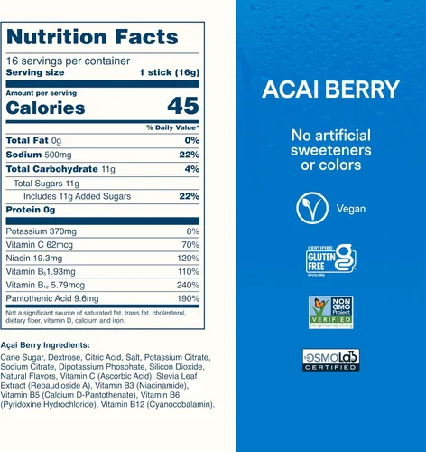 Vista 7 de Liquid I.V. Electrolitos de hidratación, bayas de acai, 16 unidades Scientifically Formulated Clinically Proven Hydration No Artificial
