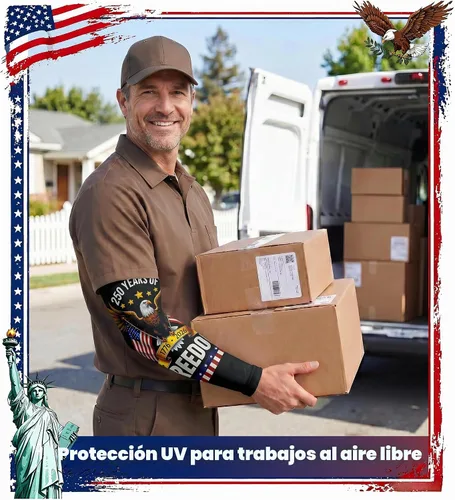 Vista 4 de Aegend - Mangas de protección solar con compresión, para cubrir tatuajes, mangas solares para hombres, mujeres y jóvenes América 01