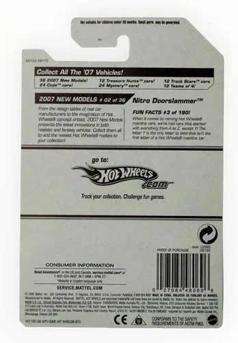Vista 2 de Hot Wheels 2007 Nuevos Modelos #3 Nitro Doorslammer #2007-03 Coche Coleccionable Mattel Escala 1:64