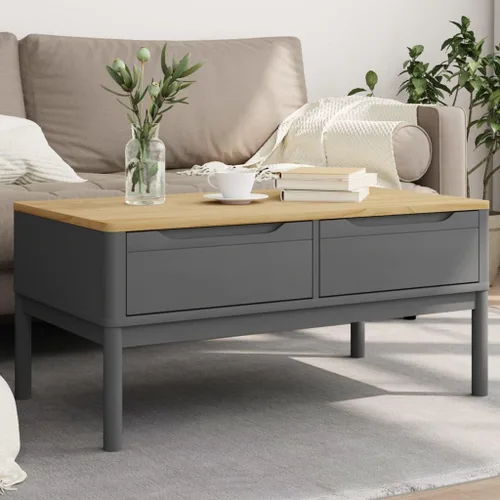 Vista 10 de Mesa de centro para salaMesa de centro para salaMesa de café Floro Wax Brown 39"x21.9"x17.7" Madera de pino macizaAdecuado para dormitorios, salas