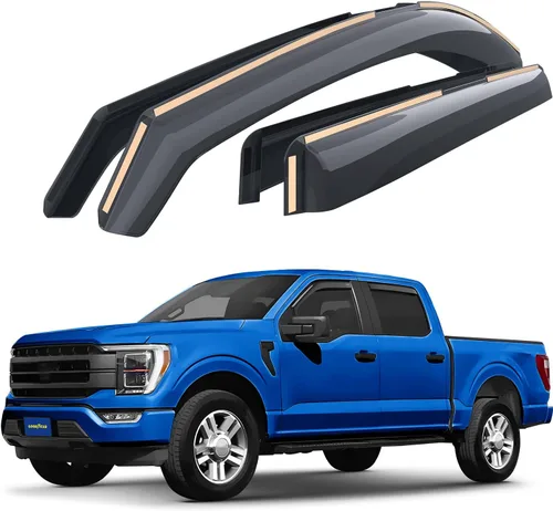 Vista 11 de Goodyear - Deflectores de ventana de canal irrompibles para Ford EcoSport 2018-2022, protectores para la lluvia, viseras para la ventana del auto