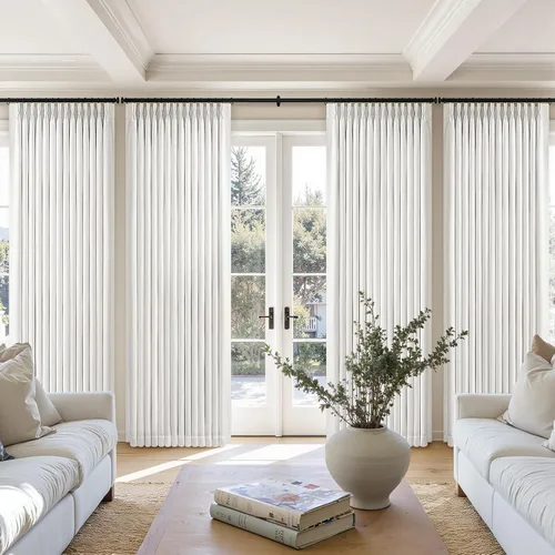 Vista 40 de Topfinel - Cortinas opacas plisadas de 96 pulgadas para dormitorio, 2 paneles Natural