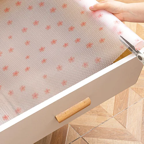 Vista 11 de Forro de Estante de Cereza para Gabinetes de Cocina - Forro de Cajón No Adhesivo, Forros Antideslizantes Lavables para Refrigerador para Estantes