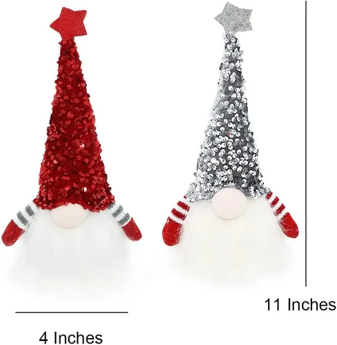 Vista 7 de GMOEGEFT Luces escandinavas de gnomo de Navidad con temporizador, gnomo sueco de Santa Tomte, decoración de Navidad nórdica, juego de 2