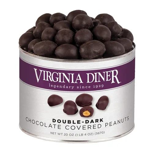 Vista 7 de Virginia Diner - Maníes gourmet clásicos cubiertos de chocolate con cáscara crujiente, lata de 16 onzas