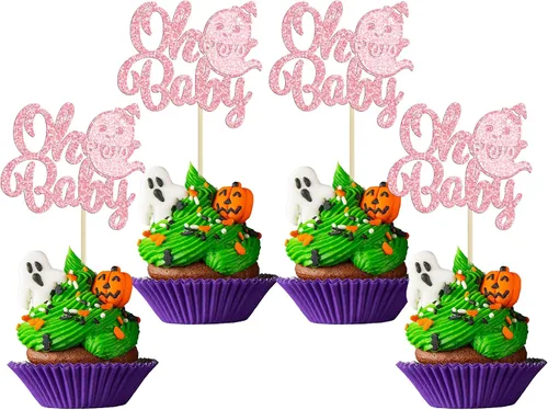 Vista 26 de Gyufise 24 piezas de decoración de cupcakes de película de terror con purpurina para teléfono con purpurina para teléfono sin que cuelgues asesino