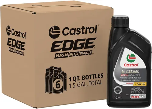 Vista 15 de Castrol EDGE High Mileage 5W-30 Advanced - Aceite de motor sintético completo, 1 cuarto de galón