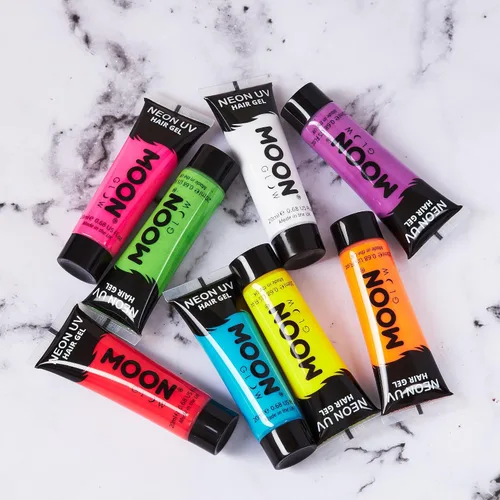 Vista 5 de Moon Glow - Gel para el cabello Blacklight Neon UV - 0.67oz Azul intenso - Color de cabello lavado temporal - ¡Spike and Glow!