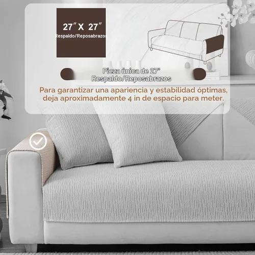 Vista 2 de Funda de Chenilla Suave e Impermeable Lavable, Fundas Antideslizantes para Sofá Seccional de 3 Cojines, Funda para Sofá en Forma de L para Mascotas